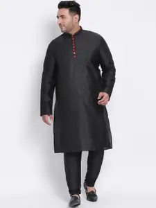 Hangup Men Black Solid Kurta with Churidar
