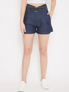 C9 AIRWEAR Women Blue Solid Regular Fit Regular Shorts