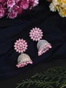 Crunchy Fashion Pink Contemporary Jhumkas