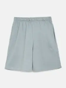 CHIMPRALA Girls Grey Solid Regular Fit Pure Cotton Sports Shorts