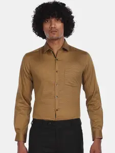Arrow Men Brown Slim Fit Solid Formal Shirt