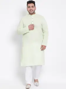 Hangup Men Green Self Design Kurta with Pyjamas