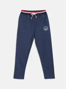 Lil Tomatoes Boys Blue Solid Straight-Fit Track Pants