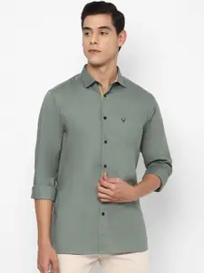 Allen Solly Men Olive Green Slim Fit Solid Casual Shirt