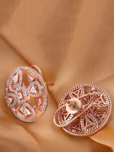 Saraf RS Jewellery White Circular Studs