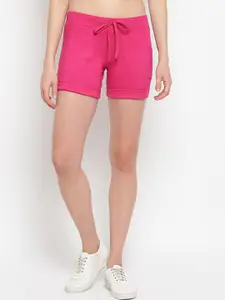 StyleStone Women Pink Solid Regular Fit Shorts