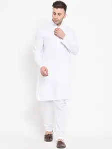 Hangup Men Solid White Kurta