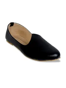 PANAHI Men Black Solid Mojaris