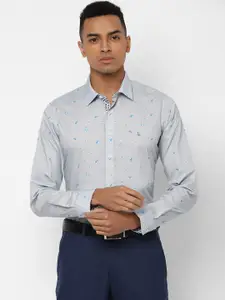 SIMON CARTER LONDON Men Grey Slim Fit Printed Formal Shirt