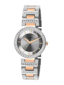 GIORDANO Women Silver-Toned & Rose Gold Analogue Watch