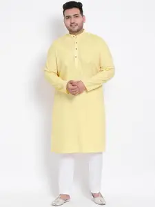 Hangup Men Yellow Linen Kurta