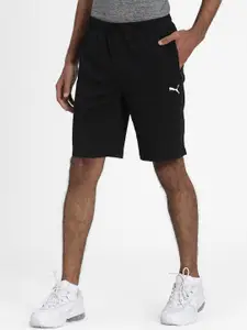 Puma Men Black Solid Regular Fit Cotton Sports Shorts