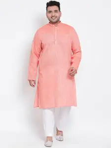 Hangup Men Orange Chikankari Kurta