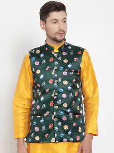 KLOTTHE Men Printed Poly Rayon Nehru Jacket