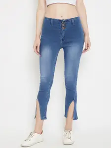 Nifty Women Blue Slim Fit High-Rise Clean Look Stretchable Cropped Jeans