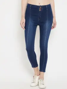 Nifty Women Navy Blue Slim Fit High-Rise Clean Look Stretchable Cropped  Jeans