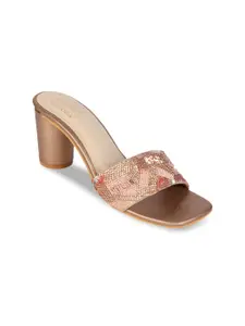 Bowtoes Women Rose Gold Embellished Sandals