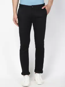 Blackberrys Men Black B-95 Slim Fit Solid Regular Trousers