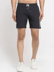 PERFKT-U Men Black Solid Regular Fit Sports Shorts
