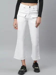 Kotty Women White Bootcut Mid-Rise Clean Look Stretchable Jeans