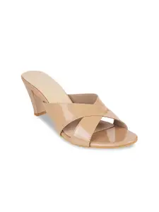 Mochi Women Beige Solid Heels