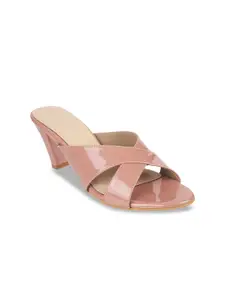 Mochi Women Pink Solid Heels