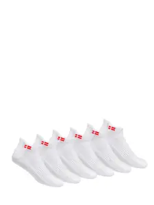 KOPNHAGN Men Pack Of 6 White Solid Combed Cotton Ankle-Length Socks