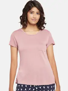 Dreamz by Pantaloons Women Pink Solid Lounge T-shirt