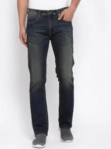 Pepe Jeans Men Navy Blue Low Distress Light Fade Stretchable Jeans