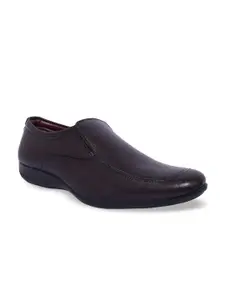 Fashion Victim Men Brown Solid Formal Slip-On Shoes