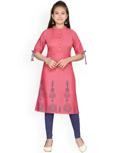 Aarika Girls Pink Solid Kurta