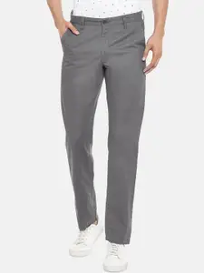BYFORD by Pantaloons Men Grey Regular Fit Solid Regular Trousers