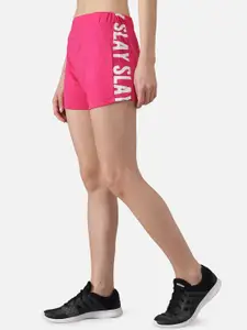The Dry State Women Pink Solid Loose Fit Sports Shorts