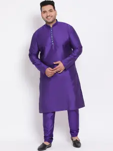 Hangup Men Purple Kurta Set
