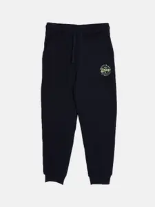 3PIN Boys Navy Blue Solid Cotton Joggers