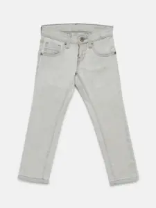 Pepe Jeans Boys Grey Slim Fit Mid-Rise Clean Look Stretchable Jeans