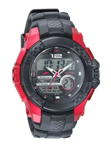 Sonata Men Black Analogue and Digital Watch 77027PP04