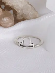 JOKER & WITCH Silver-Plated Libra Zodiac Finger Ring