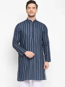 Hangup Men Blue Striped Kurta