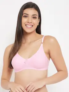 Clovia Pink Solid Non-Wired Non Padded Everyday Bra BR0227B2232B