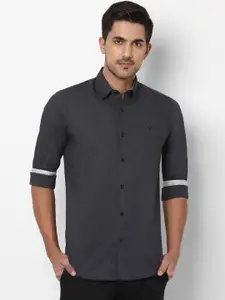 Allen Solly Men Charcoal Grey Slim Fit Solid Casual Shirt