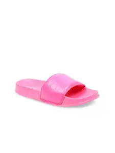FOREVER 21 Women Pink Solid Sliders