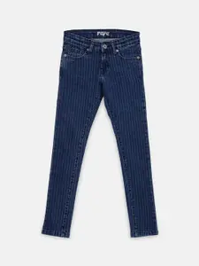 Pepe Jeans Girls Navy Blue Skinny Fit Mid-Rise Clean Look Stretchable Jeans