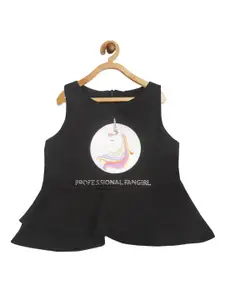 Tiny Girl Girls Black & White Peplum Top