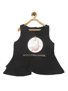 Tiny Girl Black Peplum Top