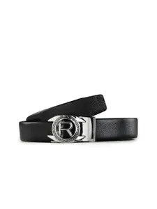 Kastner Men Black & Silver-Toned Textured Belt