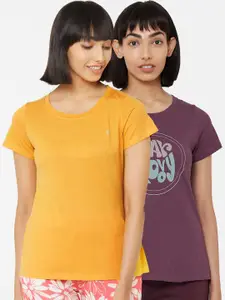 Soie Women Pack Of 2 Printed Lounge T-Shirts