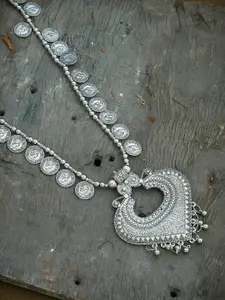 Silvermerc Designs Silver-Toned Brass Silver-Plated Temple Necklace