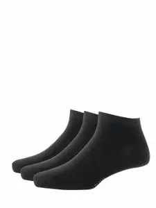 Van Heusen Men Pack Of 3 Black Solid Ankle-Length Socks