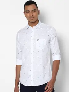 Allen Solly Men White & Blue Slim Fit Printed Casual Shirt